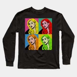 christina aguirela 80s Pop Art Style Long Sleeve T-Shirt